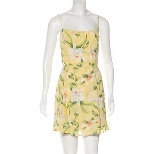 Reformation yellow floral mini dress size 6
